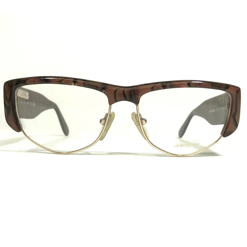 Vintage Meitzner Eyeglasses Frames OVADA COL.966 Brown Gold Oversized 55-16-140